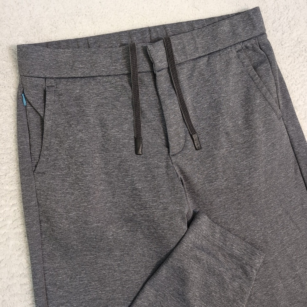 BONOBOS Polyester‎ Draw String Pants Men's Med 32x29" Gray Zip Pocket Tapered